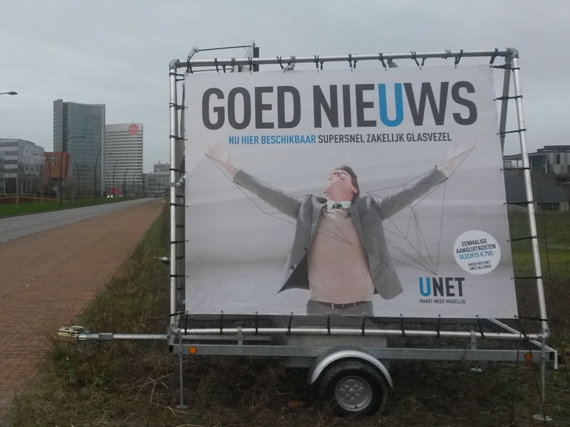 Billboard aanhangwagen doek